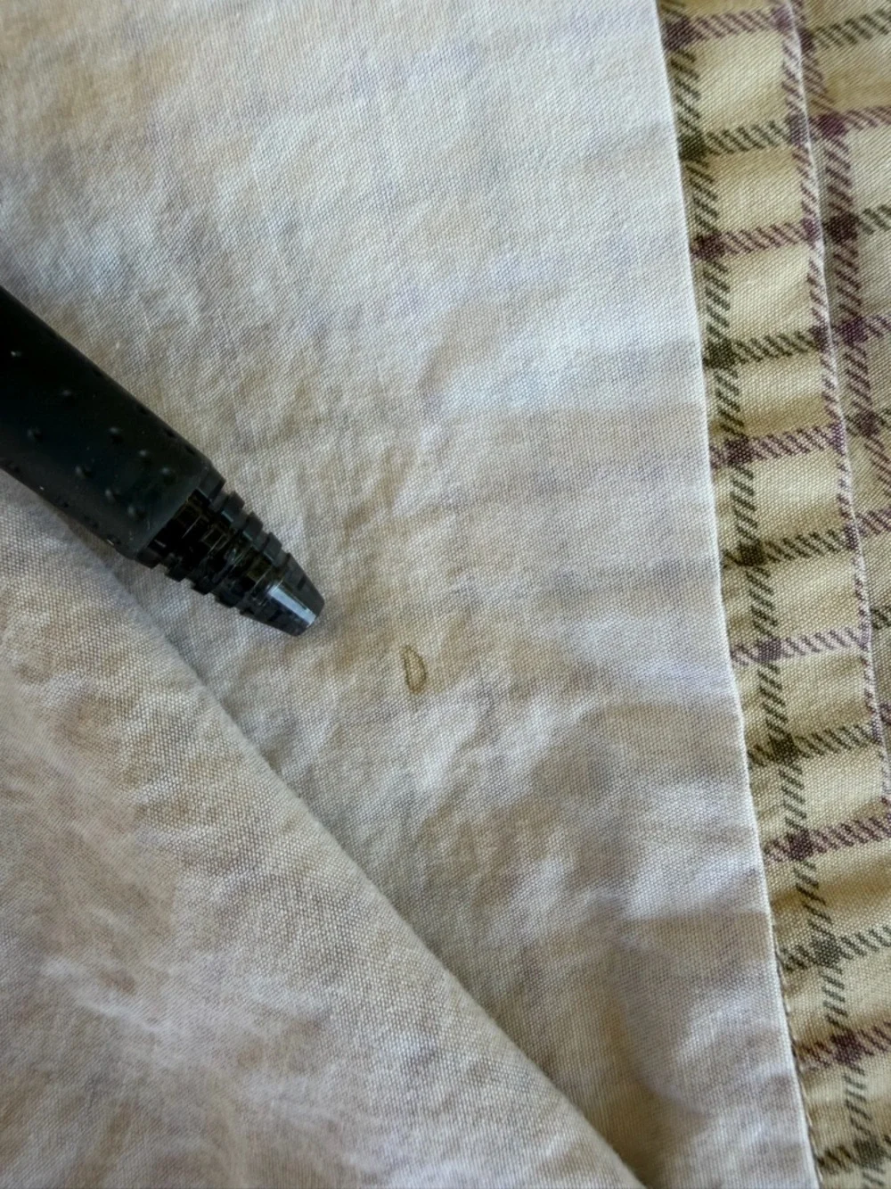 VTG Ralph Lauren Chaps Bramble Tattersall Neutral Plaid 2-Piece King Sheet Set